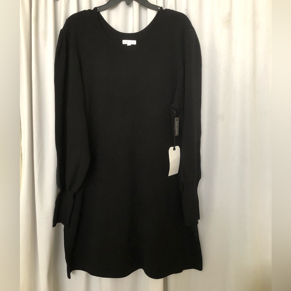 Leith Black Dress With Puff Sleeves. Very Stretchy Size 4X NWT
